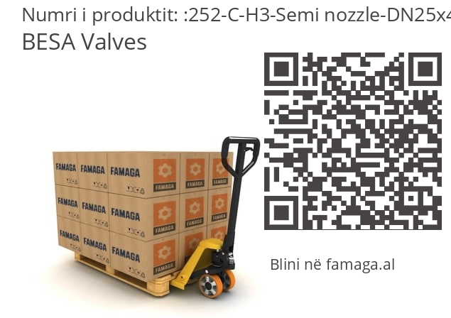   BESA Valves 252-C-H3-Semi nozzle-DN25x40-PN160x40-do=18 mm