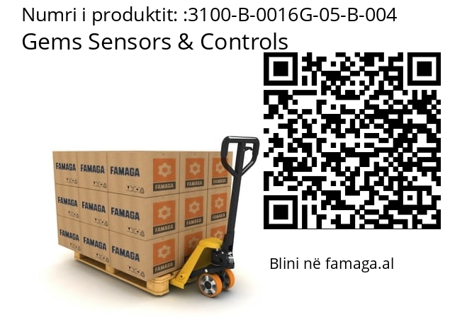   Gems Sensors & Controls 3100-B-0016G-05-B-004