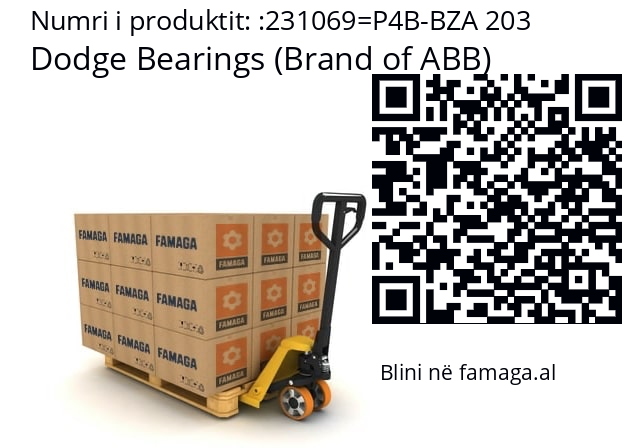   Dodge Bearings (Brand of ABB) 231069=P4B-BZA 203