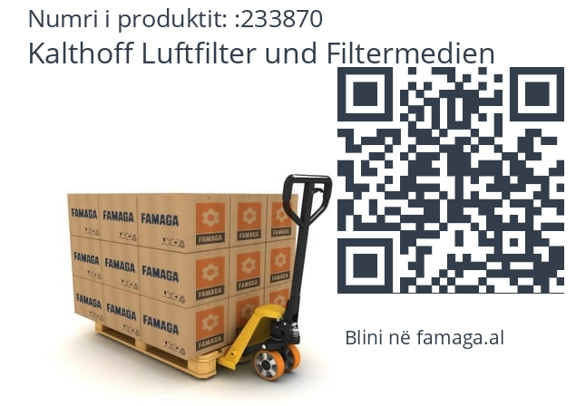   Kalthoff Luftfilter und Filtermedien 233870