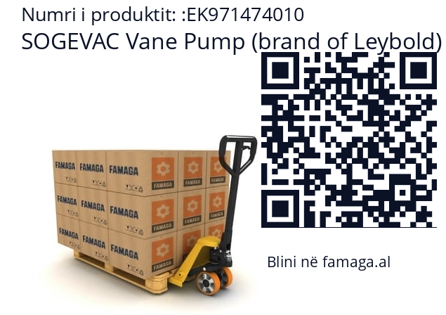   SOGEVAC Vane Pump (brand of Leybold) EK971474010