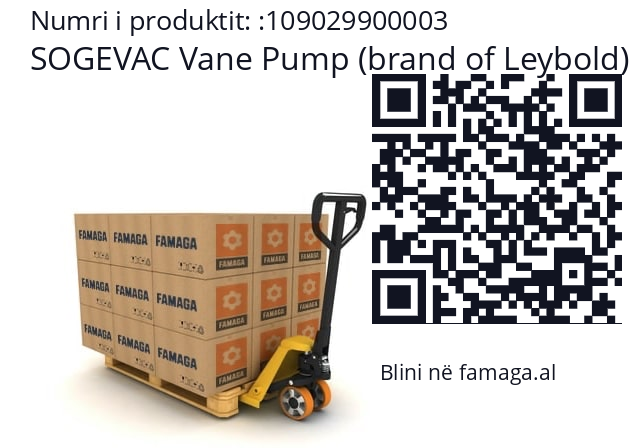   SOGEVAC Vane Pump (brand of Leybold) 109029900003