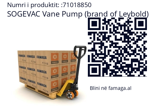   SOGEVAC Vane Pump (brand of Leybold) 71018850