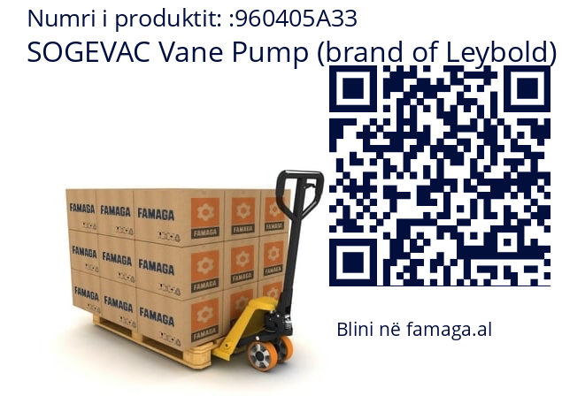   SOGEVAC Vane Pump (brand of Leybold) 960405A33