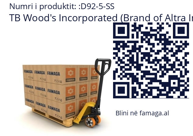   TB Wood's Incorporated (Brand of Altra Industrial Motion) D92-5-SS